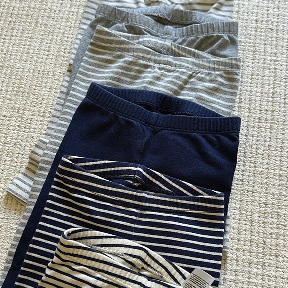 Striped Kids Bottoms Set - Navy and Gray - Picture 1 of 7